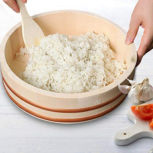 14.2" Wooden Sushi Rice Bowl Hangiri Sushi Oke Rice Mixing Tub