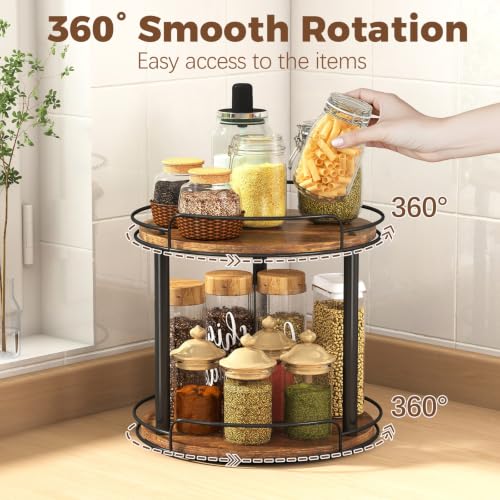 9'' Wood Lazy Susan Turntable Organizer for Cabinet
