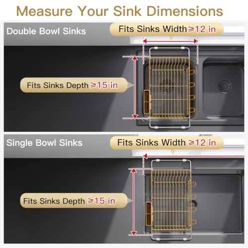 Gold Dish Drying Rack in Sink