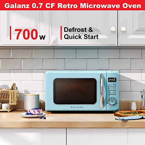 GLCMKZ07BER07 Retro Countertop Microwave Oven with Auto Cook & Reheat