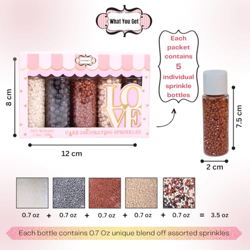 Sprinkles Confect Sprinkles for Cakes & Cupcakes Decoration Assorted pack of 5 Starry Night Mix Black (5 Ounce)