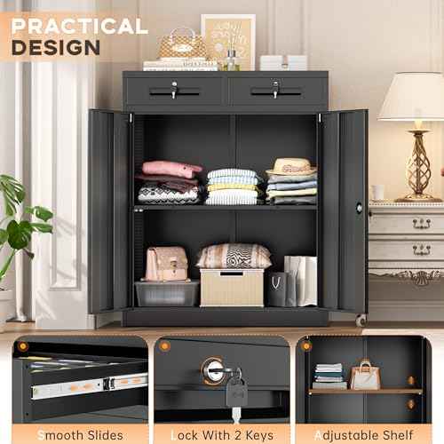 Metal Garage Storage Cabinet with Doors and Shelves