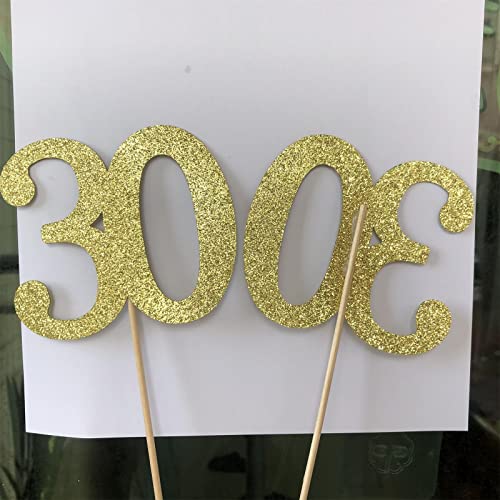 10Pcs Gold 30th Birthday & Anniversary Centerpiece Sticks (10 Count)