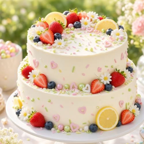 Flower Sprinkles Candy Mix Size Edible Pearls Cake Decorations Cupcake Toppers Cookie Decorating Perfect for Wedding Party Valentine Halloween Christmas Supplies 4.58OZ (4.58 Ounce)