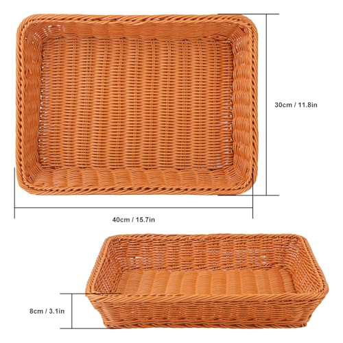 5 Pack 16 Inch Brown Wicker Bread Basket (5 Count)
