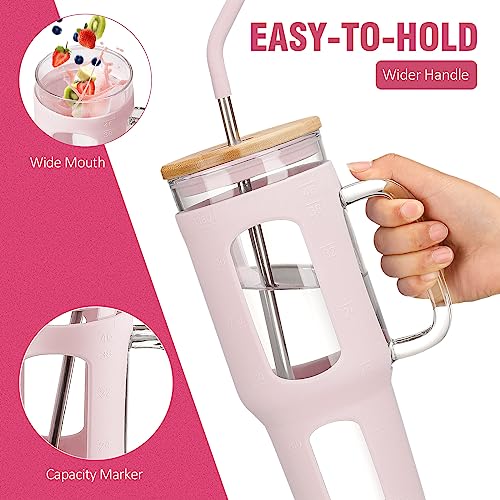 Glass Tumbler with Lid and Straw
