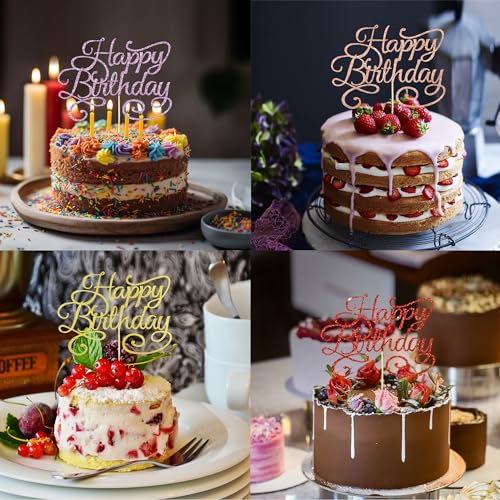 Happy Birthday Cake Topper Black Glitter Happy Birthday Cake Bunting Decoration Birthday Party Cake Decoration Supplies