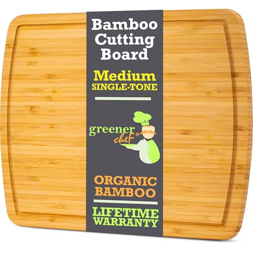 15 Inch Bamboo Cutting Board with Lifetime Replacements