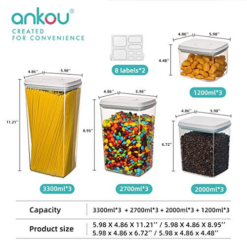 Pop Airtight Food Storage Containers with Lids for Kitchen Pantry Organizing Stackable Container for Cereal Snack Flour Sugar Coffee Spaghetti (27600 Count)