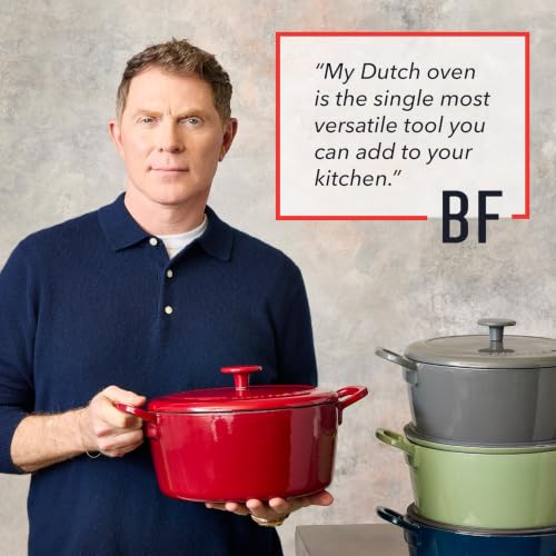 x Bobby Flay 5.5QT Enameled Cast Iron Dutch Oven With Lid