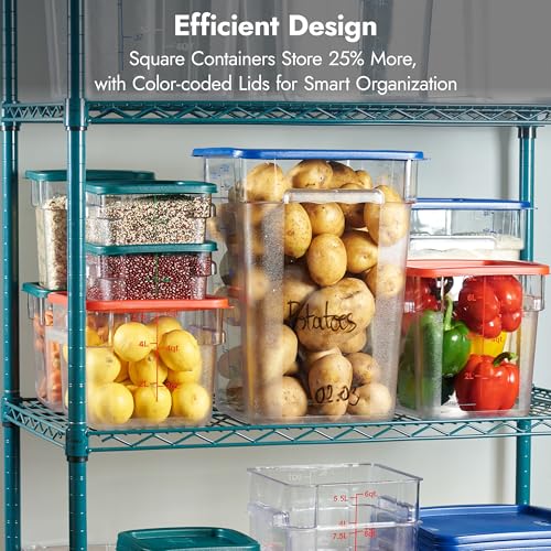 4 Pack Food Storage Containers with Blue Lids (4 Count)
