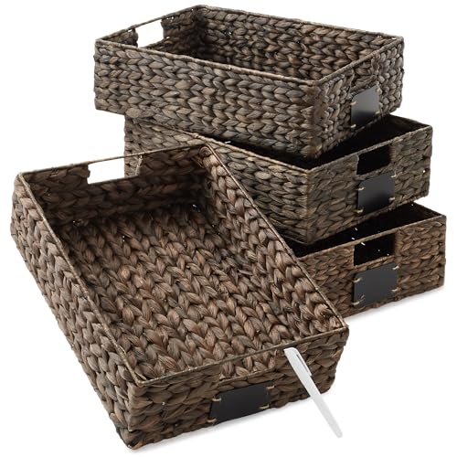 Set of 4 Water Hyacinth Pantry Baskets (4 Count)