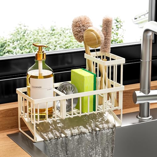 Off White Sponge Holder for Kitchen Sink