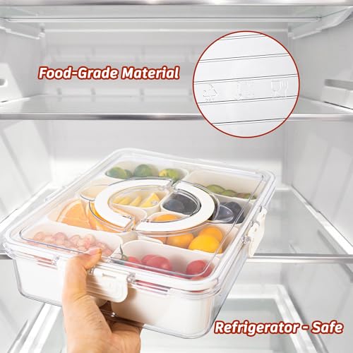 Divided Serving Tray with Lid and Handle