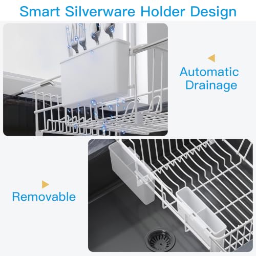 White Dish Drying Rack in Sink