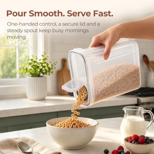 Airtight Cereal Storage Containers with Lids 6.7Qt 2Pack (2 Count)
