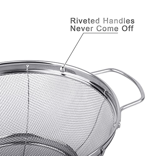 3 Pack 18 8 Stainless Steel Colander Sieves (3 Count)