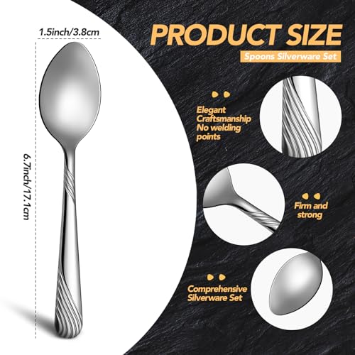 200 Pcs Dinner Spoons Bulk 6.7 Inch Stainless Steel Silverware Set (200 Count)