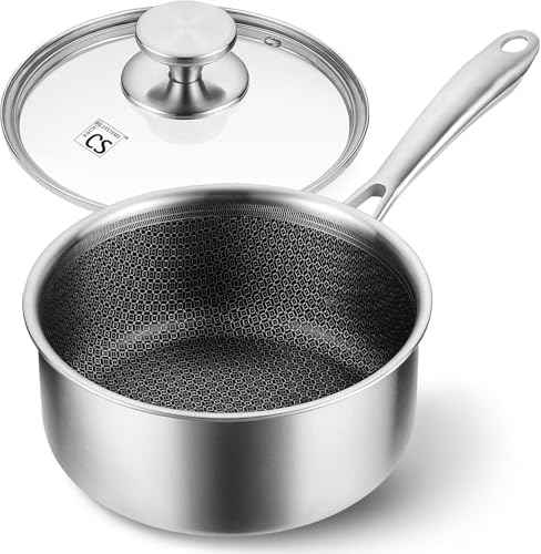 Hybrid Nonstick Stainless Steel Sauce Pan 3QT