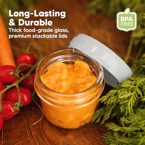 12pk 4oz Glass Baby Food Containers with Lids (12 Count)