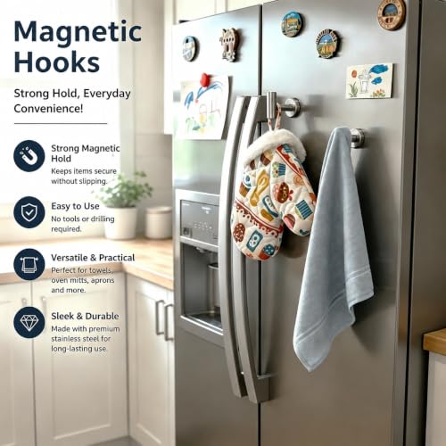 Magnetic Hooks Coat Magnet Hooks for Hanging (16 Ounce)