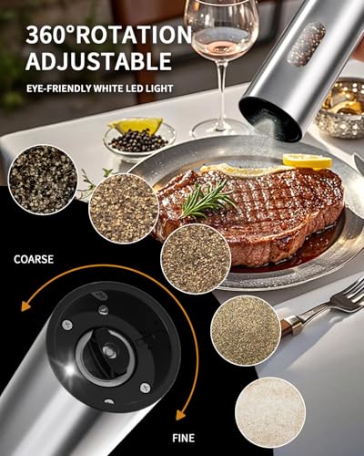 Electric Salt and Pepper Grinder Set