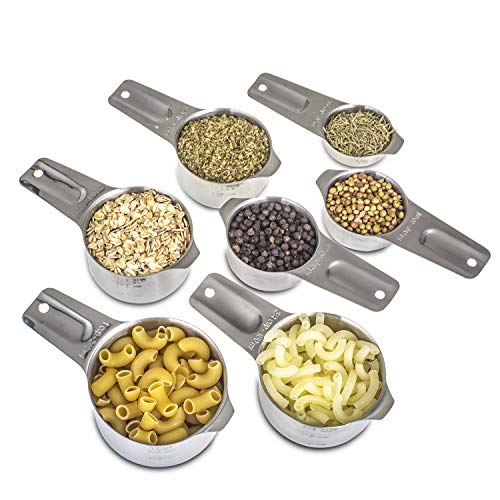7-Piece 18/8 Stainless Steel Measuring Cups Set, Silver