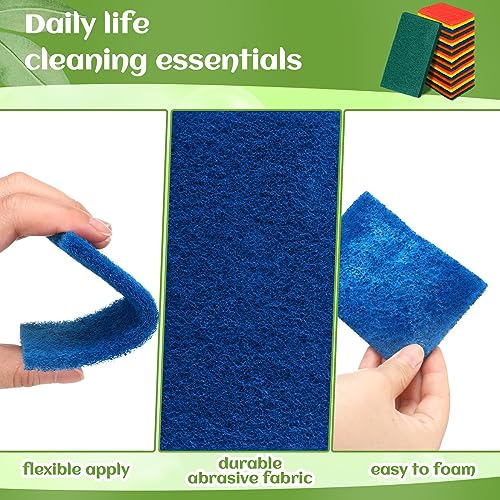 100 Pcs Heavy Duty Scouring Pads Bulk for Kitchen Dish