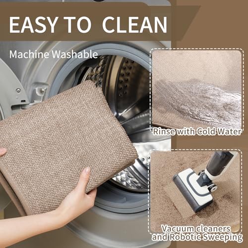 Kitchen Mat Kitchen Rugs Sets of 2 PCS Non Slip Brown 17"x30"+17"x47"