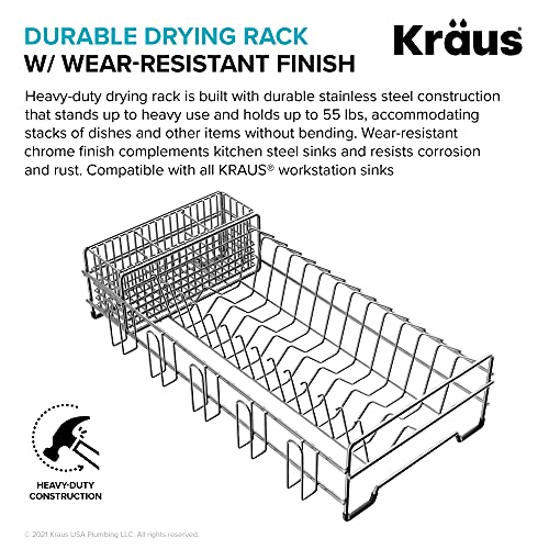 Workstation Kitchen Sink Dish Drying Rack Drainer and Utensil Holder