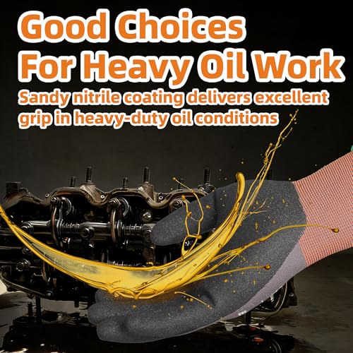 120 Pairs Work Gloves Sandy Nitrile Coated