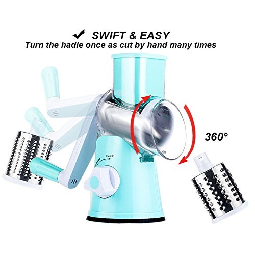 Cambom Rotary Cheese Grater Hand Crank Cheese Shredder for Fresh Cheese