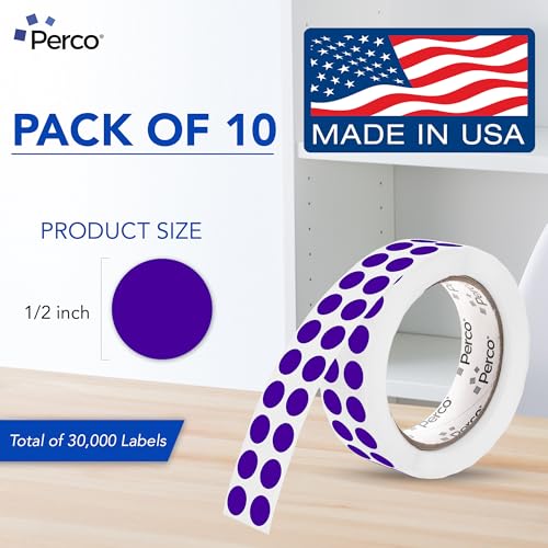 Purple Perforated Round Circle Dot Sticker 1 (80 Count)