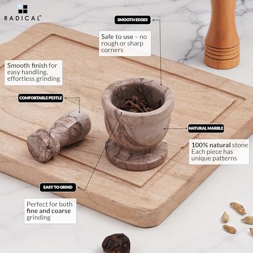 Marble Mortar and Pestle Set Small Spice Grinder & Herb Grinder
