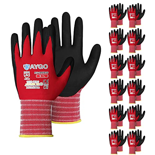 Safety Work Gloves MicroFoam Nitrile Coated (12 Count)