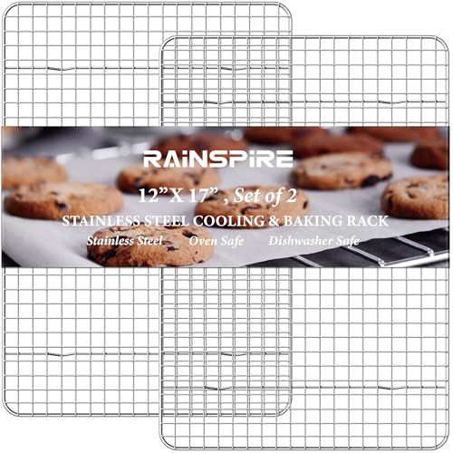 Cooling Racks for Cooking and Baking True 304 Stainless Steel 12"x17" 2Pcs