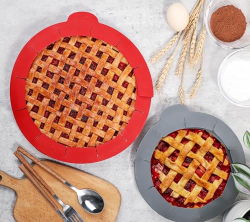 Pie Crust Protector Shield Adjustable Pie Crust Shield Fits 11.5 (2 Count)
