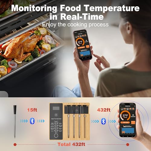Smart Wireless Meat Thermometer 4 Probes (4 Count)