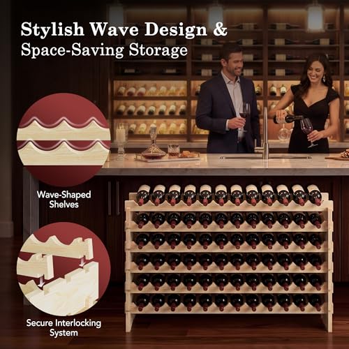 72 Bottles Stackable Modular Wine Rack
