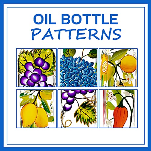 17oz Hand Painted Glass Olive Oil Bottle Dispenser