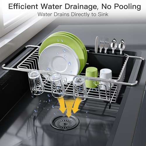 in Sink Dish Drying Rack with Mat