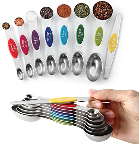 Stainless Steel 8 Magnetic Measuring Spoons (8 Count)