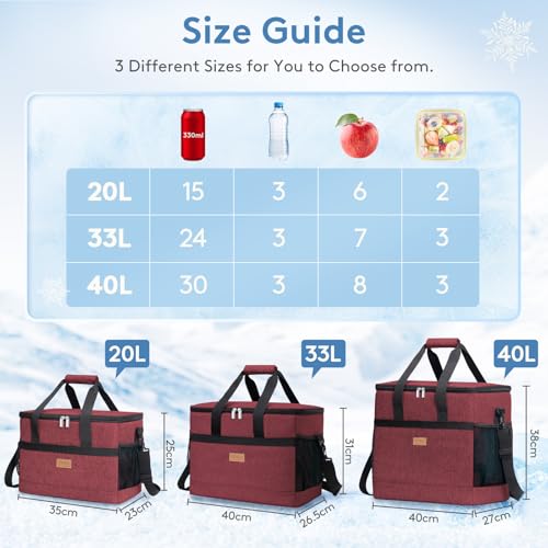 Cooler Bag 60 Cans Collapsible and Insulated Large Lunch Bag Leakproof Soft Cooler Portable for Camping (60 Count)