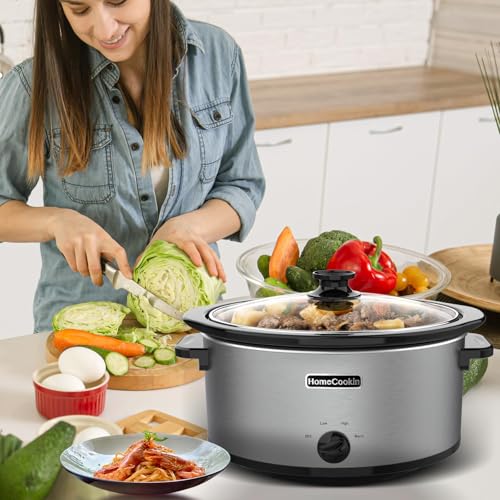 7 Quart Slow Cooker Oval Manual Pot Food Warmer with 3 Cooking Settings