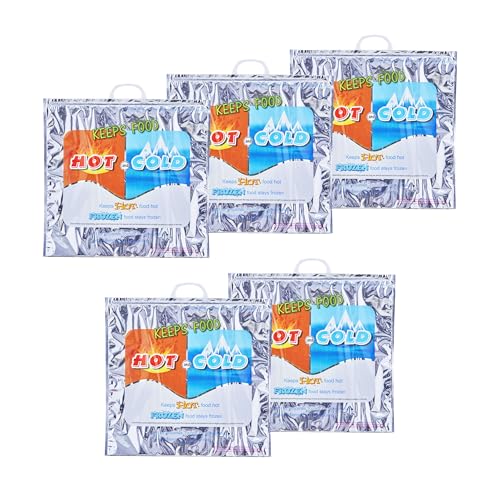 Hot and Cold Insulated Bags for Food Delivery (5 Count)