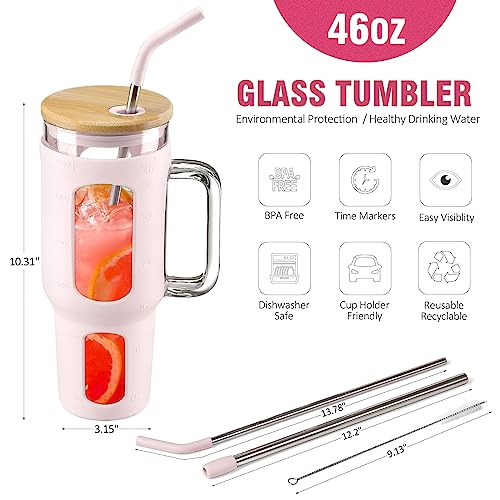 Glass Tumbler with Lid and Straw