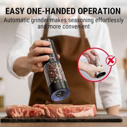 110ML Electric Salt and Pepper Grinder Set Rechargeable