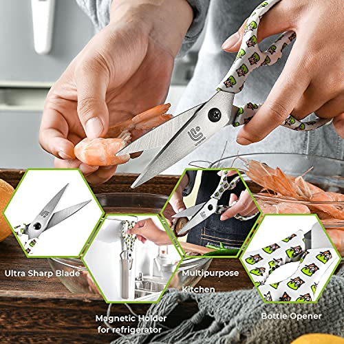 Kitchen Scissors Heavy Duty Kitchen Shears with Magnetic Holder Made with Japanese Steel 4034