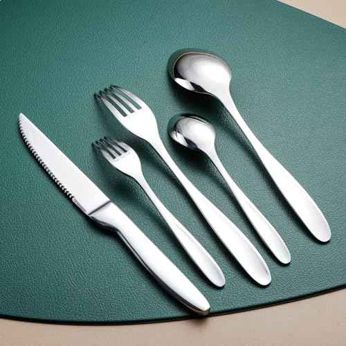 Silverware Set with Steak Knives (20 Count)