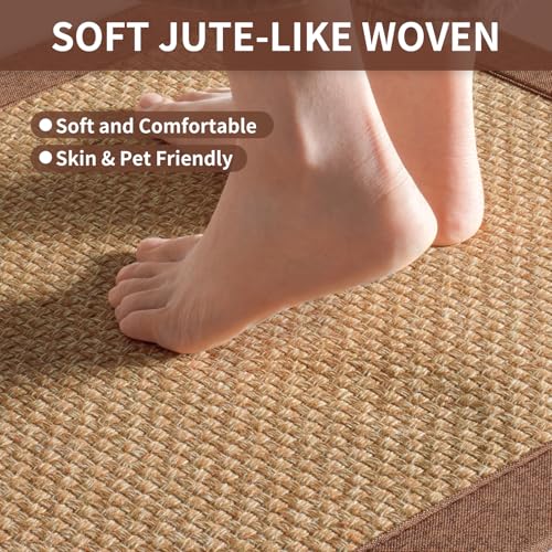 Kitchen Rugs Kitchen Mats for Floor Non Slip Washable Brown 17"x30" (3.575 Sq Ft)